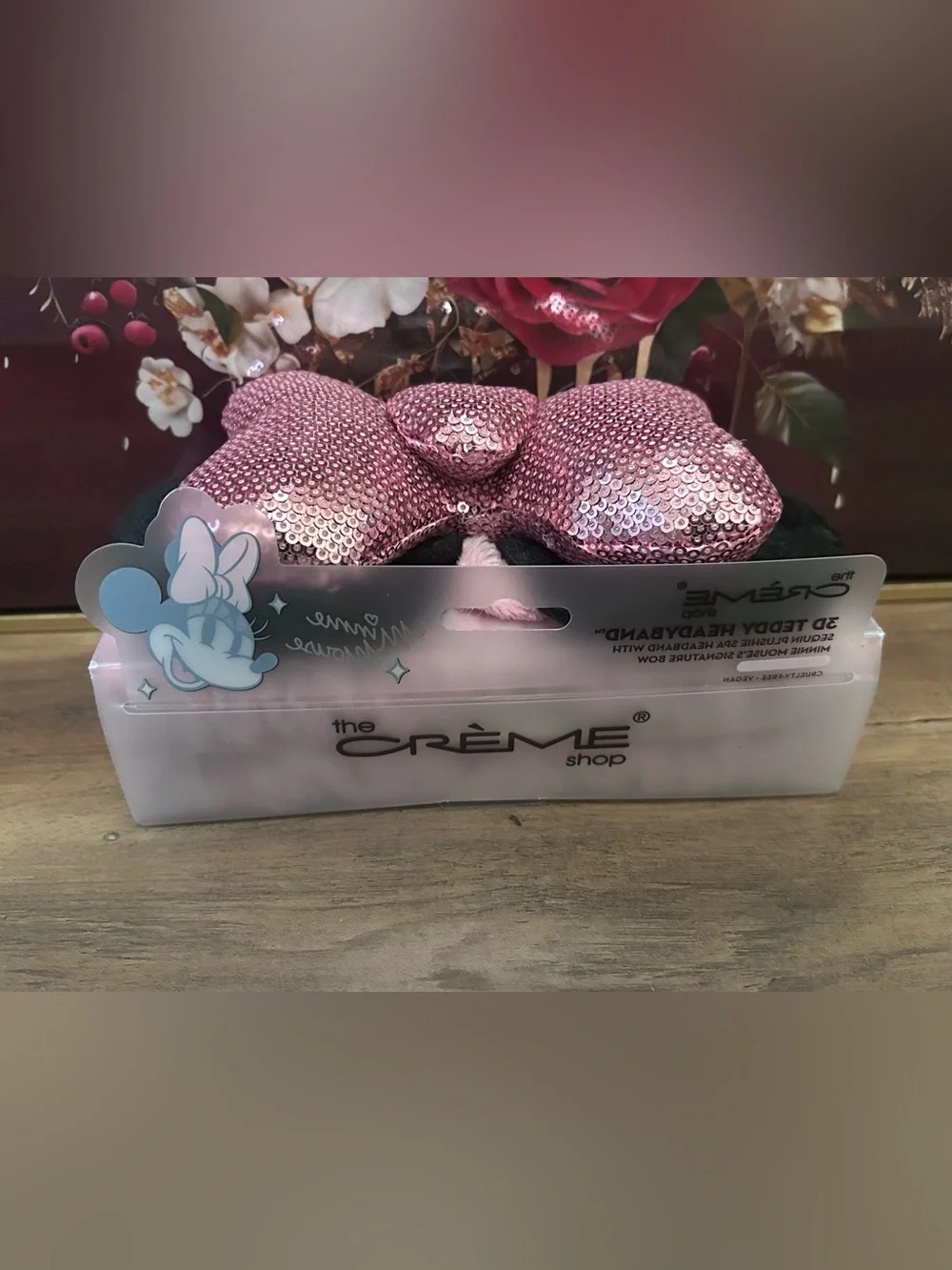 The Crème Shop x Disney Plush Spa Pink Sequin Headband